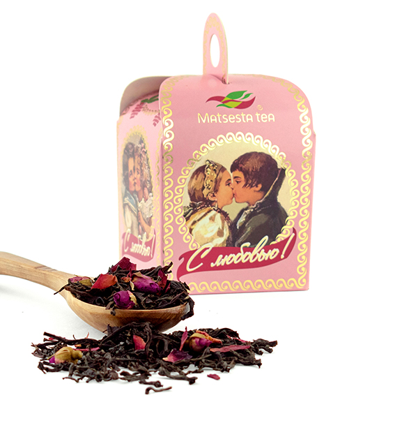 Чай черный байховый с бутонами и лепестками роз «С любовью»