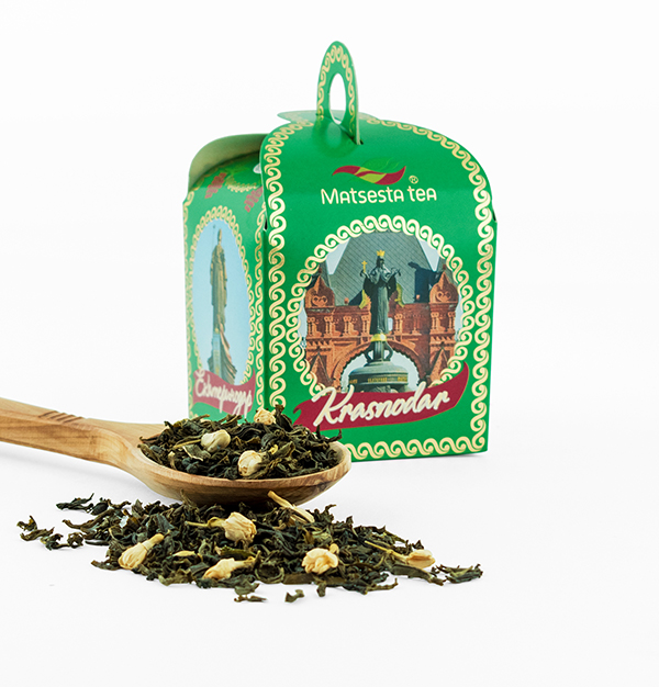Чай зеленый байховый  с цветками и бутонами жасмина «Краснодар»